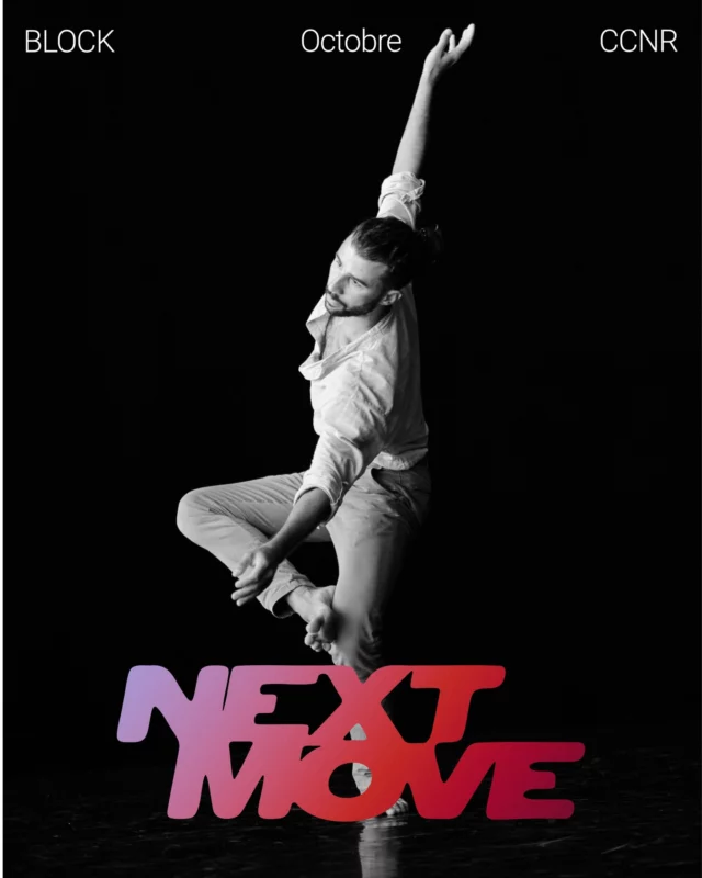 NEXT MOVE EN OCTOBRE⁠
💥⁠
Le principe : chaque semaine, un·e prof différent·e, danseur·euse du BLOCK, artiste associé·e ou accueilli·e en résidence, partage son univers.⁠ Chaque atelier est à la carte ➡️ pas d’engagement, juste du kiff et de la découverte à chaque session.⁠
⁠
En octobre, le BLOCK propose deux ateliers : ⁠
▪️ Lundi 5 avec @maxime_freixas, danseur-chorégraphe de la @_compagnie_mf_⁠
▪️ Lundi 12 avec @madoka_kobayashi, danseuse et pédagogue⁠
—⁠
📅 Les lundis de 19h à 20h30⁠
📍 Au studio de la Velette · BLOCK — 16 square Koenig, Rillieux-la-Pape⁠
💸 6 € l’atelier / 50 € la carte de 10 ateliers⁠
📩 Inscription : adriana.falcone@ccnr.fr⁠